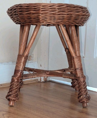 Vintage wicker rattan plant - vintage,