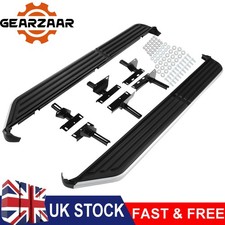 FOR LAND ROVER DISCOVERY 3 & 4 SIDE STEPS BLACK & SILVER RUNNING BOARDS - PAIR