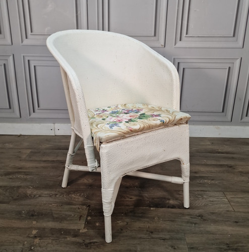 Vintage cane tub chair white - vintage,