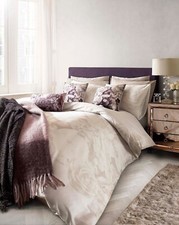 KARL LAGERFELD Cream Beige DOUBLE Duvet Cover Cotton Sateen Bedding Shabby Chic