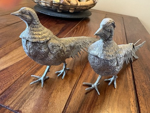 Pair metal pheasants - pair, of