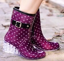Lolita Women Wedge Multi Colors Ladies Waterproof Rain Jelly Ankle Boot Shoes