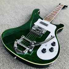 Rare 6 Strings Green Flame Maple Top Electric Bass Guitar Bigs Tremolo Bridge