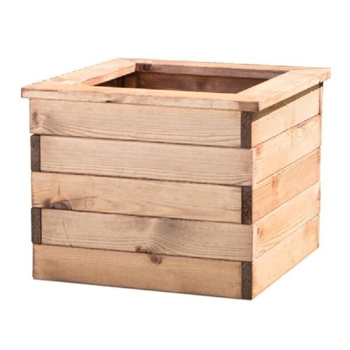 Redwood cube wooden planter - wooden,