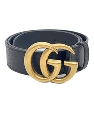 GUCCI GG Marmont Leather Belt Black Italy Made Classic Good Condition SH0437