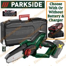 Parkside 20V Cordless Wood Cutter Saw Mini Chainsaw Option 2Ah Battery & Charger