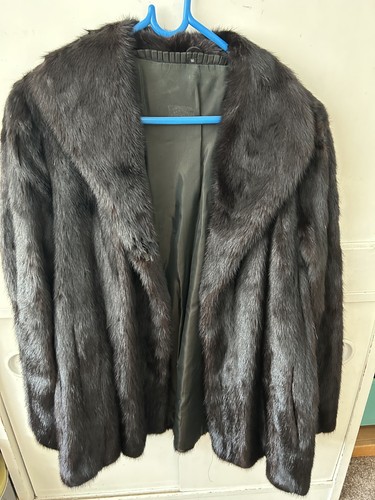 Brown black mink coat size - brown, /