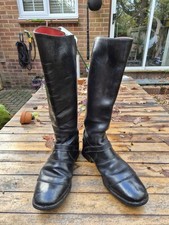 Lewis Blue Leather Motorcycle Boots Size 8