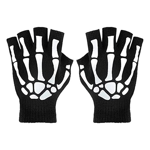 Luminous skull gloves - luminous,