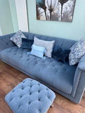 Tetrad Velvet Sofa Light Blue