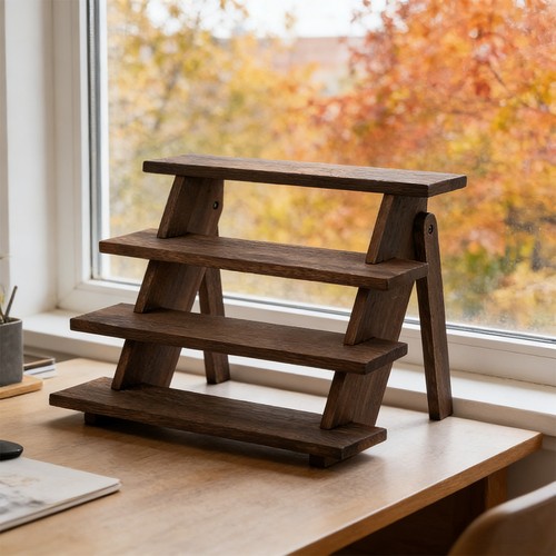 Tier wooden display stand - wooden,