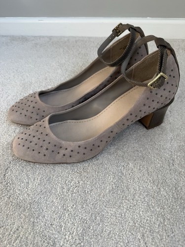 Clarks taupe suede studded - taupe,