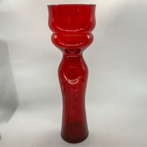Ruby red mid century 70s - red, vase