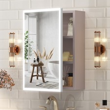 LED Medicine Cabinet with Light Wall Mounted Mirror Cabinet Anti-Fog New