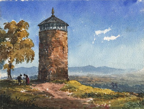 Antique watercolour painting - antique,
