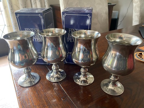 Vintage pewter wine - 4x,