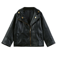 Girls Boys Faux Leather Coat