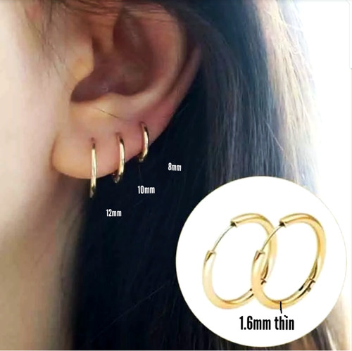 Pair small thin hoop - hoop, earrings