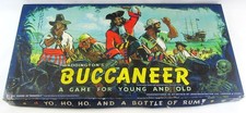 Waddingtons Buccaneer Board Game 1958 100% Complete Blue Black Box Large Board