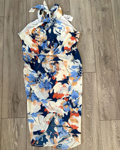 Quiz blue floral - floral, halter