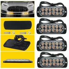 4Pcs LED Amber Hazard Warning