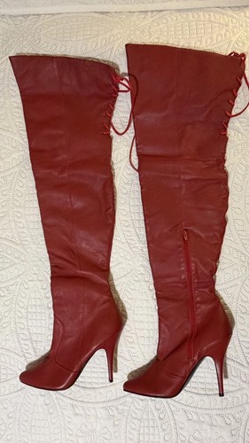 Pleaser thigh high - high, leather