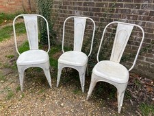 3x Tolix Style Industrial Metal Chairs Retro COLLECTION ONLY. PLEASE READ
