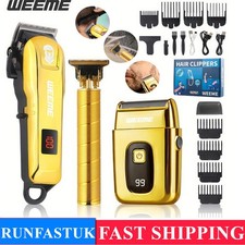 Cordless Professional Hair Clippers Trimmer Kit Set Mens Hair Cutting Machine