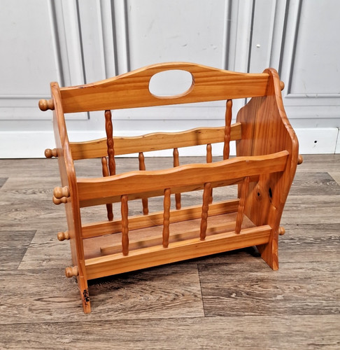 Vintage pine magazine rack - vintage,