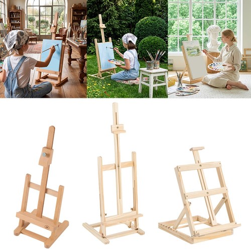 Natural wood table - natural, easel