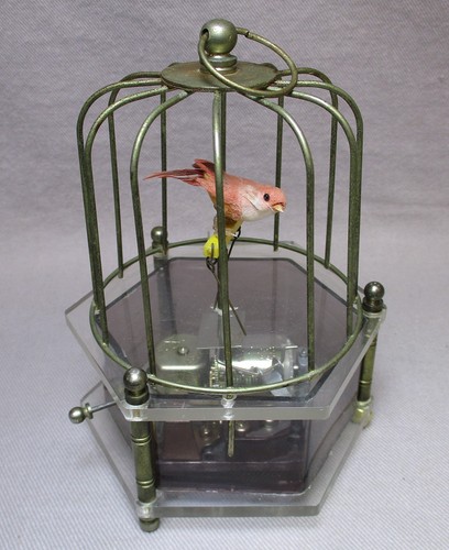 Vintage animated bird cage - bird, in