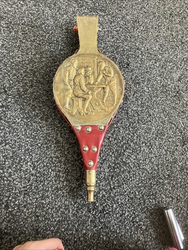 Vintage brass and - and, leather