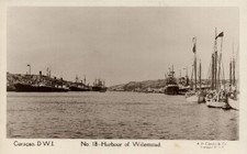 curacao, D.W.I., WILLEMSTAD, Harbour Scene (1920s) Capriles No 18 RPPC Postcard