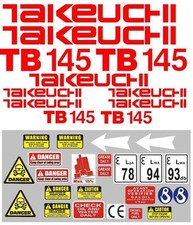 Decal Sticker set for: Takeuchi TB145  Mini Digger Pelle Bagger Excavator