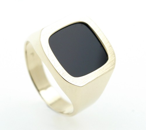Signet ring men onyx 333 - ring,