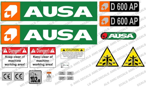 Ausa d600 dumper decals - ausa,