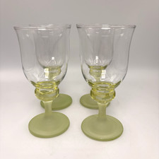 x4 Green Stem Wine Glasses