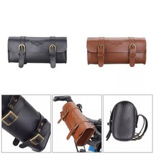 Retro Bicycle Tail Bag PU Leather Cycling Bag Bike Saddle Bag Seat Tail Pou N3T7