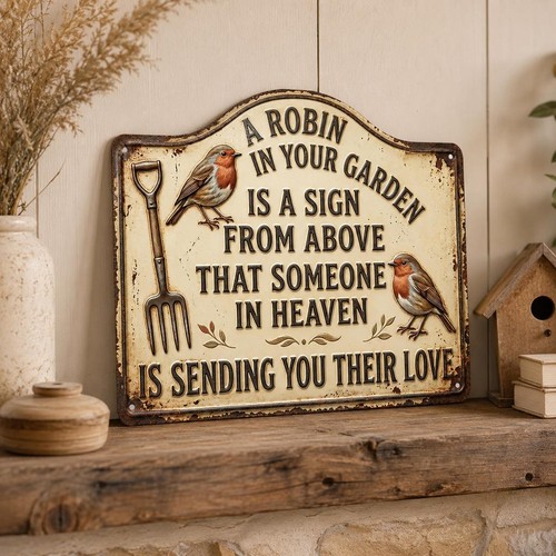 Wooden robin wall - wall, plaque