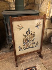 Antique Oak Fire Screen
