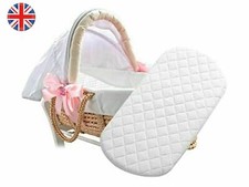 Moses Basket Pram Mattress Soft Quilted Breathable Anti Allergic All Sizes UK