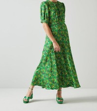 LK Bennett Jem Meadow Green Dress size 10 UK