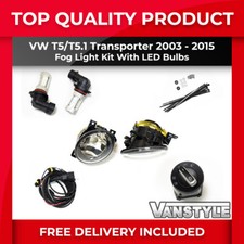 FITS VW T5 TRANSPORTER 10-15 FRONT FOG LIGHT LAMP UPGRADE KIT WITHOUT FOG PANELS