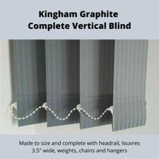 Kingham Graphite Vertical Blinds & Headrail -  Complete kit - Made to measure