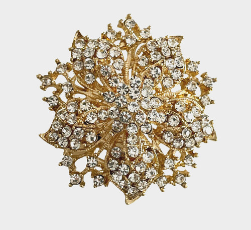 Gold tone large star flower - gold,