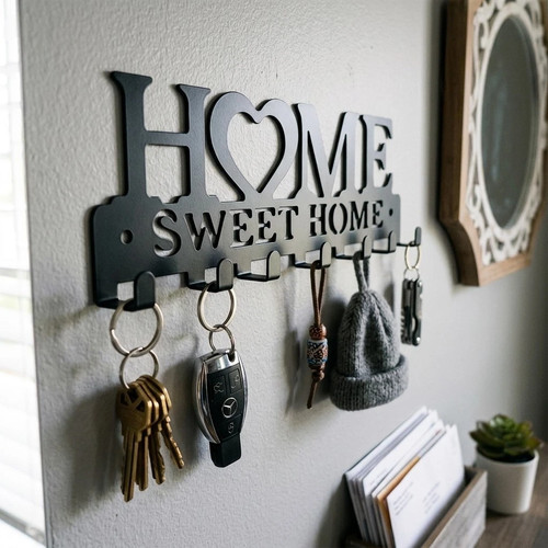 Sweet home decor metal wall - home,