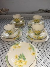 4 Vintage Art Deco Cup, Saucer
