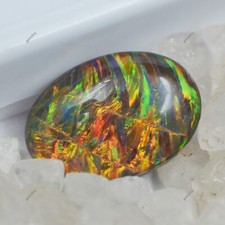 Boulder Opal Multi-Color 8.50 Ct Natural Oval Cut Loose Gemstone CERTIFIED