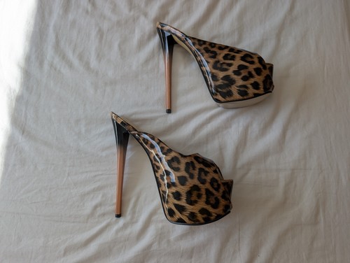 Leopard stiletto platform - leopard,