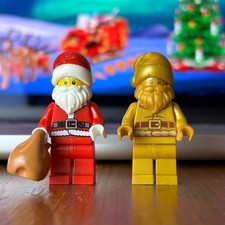 Free Gift Box + Lego® Santa Claus  Minifigures Set x2 Golden Limited Edition